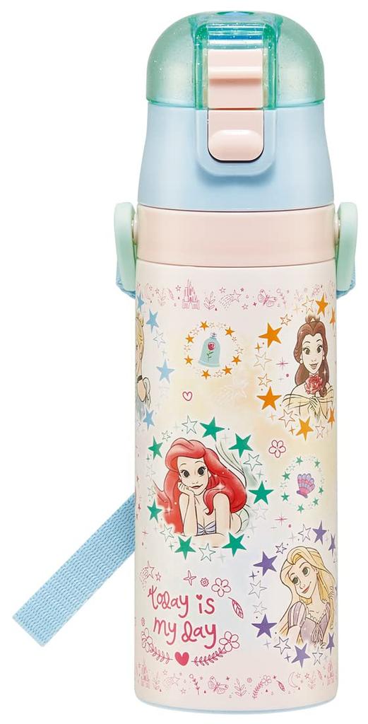 Skater 470ml Disney Princess 23 Stainless Steel Water Bottle for Girls, Direct Drinking, Sports Bottle, SDC4-A