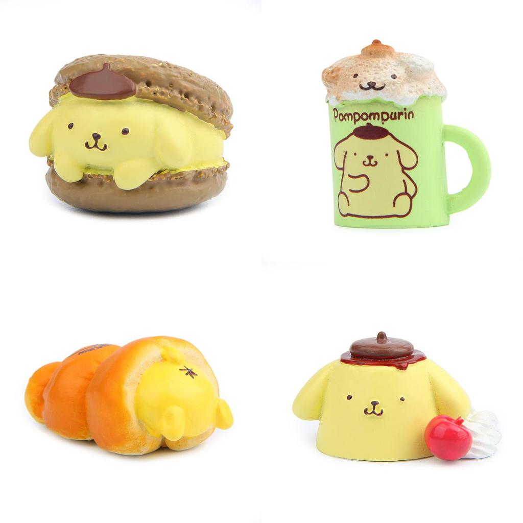 Foodthemed Resin Diorama With Cartoon Pompompurin Pudding And Burger Bread For Gift Decor