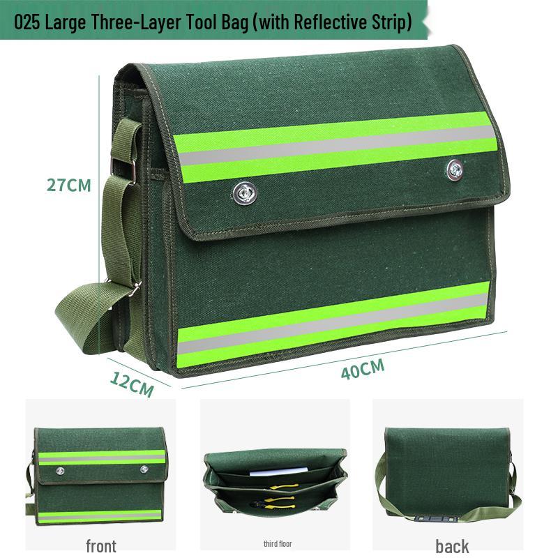 Sturdy Multifunctional Canvas Electrician Tool Bag - Durable, Wear-Resistant Hardware Organizer Pouch