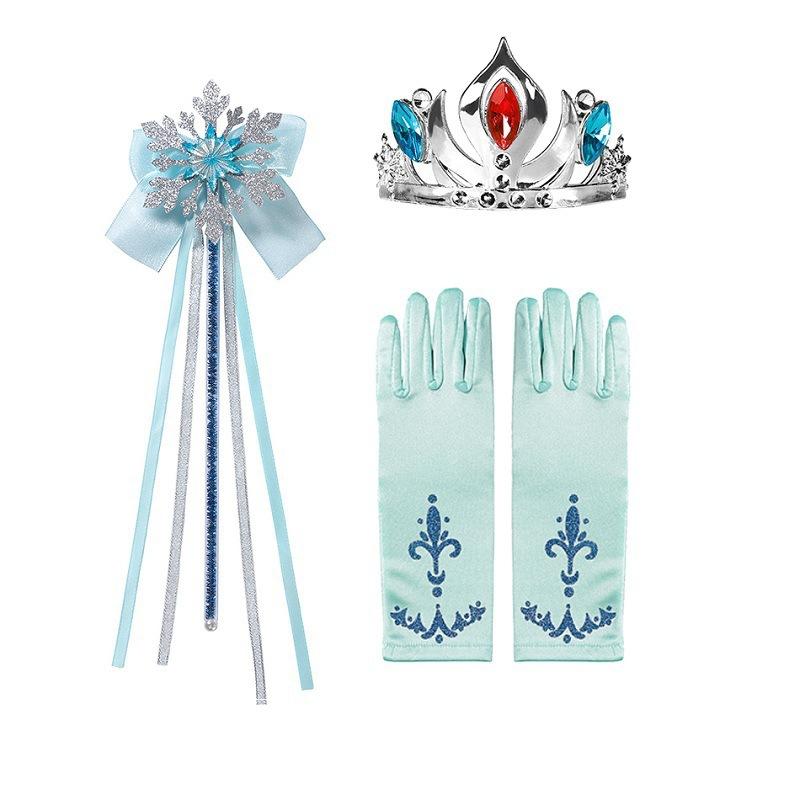 Children S Accessories Set Love Snowflake Crown Magic Wand Princess Necklace Gloves