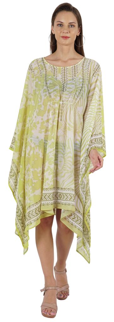 Moomaya Summer Bikini Cover Up Kaftan For Womens Sexy Sheer Swimwear Caftan Beach