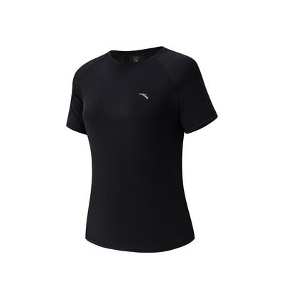 Short Sleeve Knitted Sports T-Shirt Women Tops Black 962627111-5
