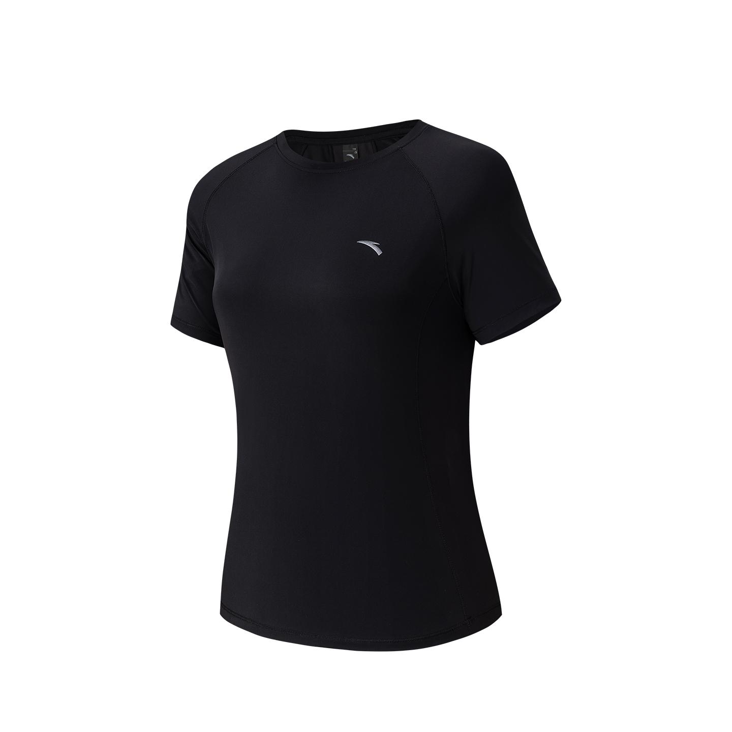 

Anta Short Sleeve Knitted Sports T-Shirt Women tops Black 962627111-5 XS