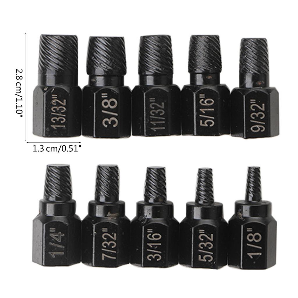 Set de extractoare de șuruburi prelucrate cu precizie 10 bucăți, set de extractoare de șuruburi ușor de scos pentru instrumente mecanici, artiști, amatori