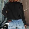 Damska bluza oversize z okrągłym dekoltem, krótka, kolorowa, casualowy top