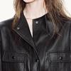 ChuYu Women's Shirt-Style Belted Faux Leather Utility Jacket