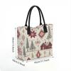  Christmas Style Tote Bag Printed Shoulder Bag Portable Large Capacity Daily Shopping Casual Handbag