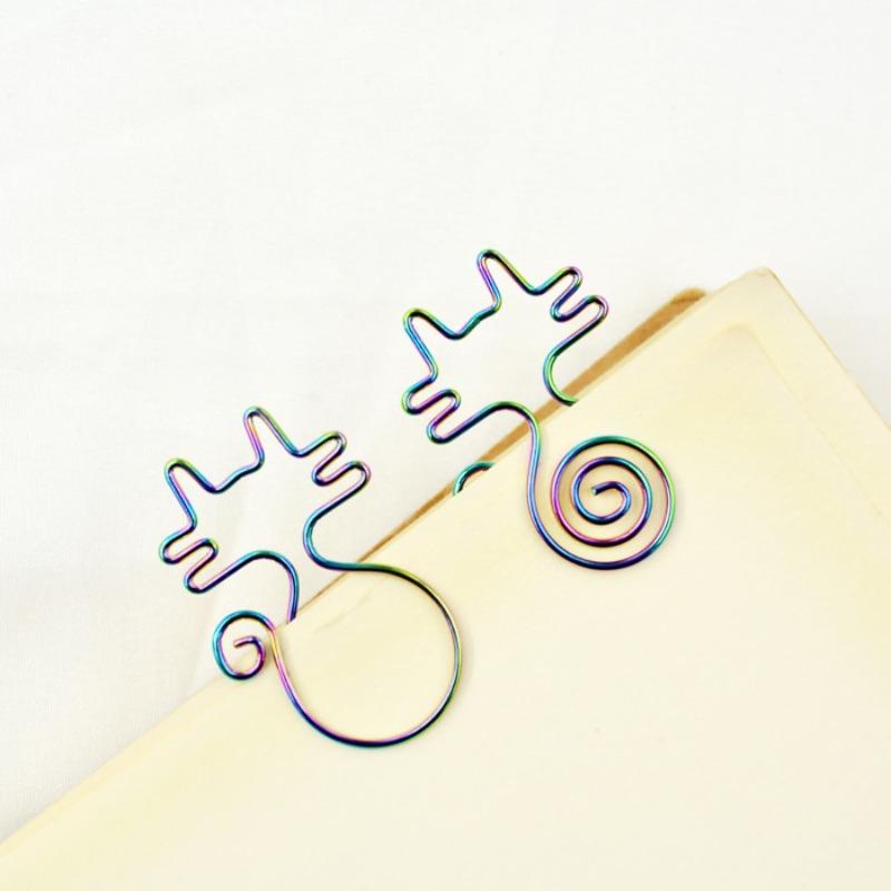 1 Box Metal Cat Bookmark Planner Paper Clip Material Escolar Bookmarks for Book Stationery School Supplies