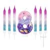 7pcs Girls Purple Mermaid Party Number 0-9 Cake Candles, 2.76 Inch Birthday Candle, Cake Topper Decoration for Birthday Party