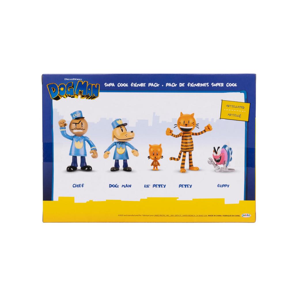 Dog Man Movie Action Figure Multi-Pack Set with 2.5-Inch Scale Figures - Dog Man Movie Toys Inspired by Lil' Petty, The Chief, and Flippy!