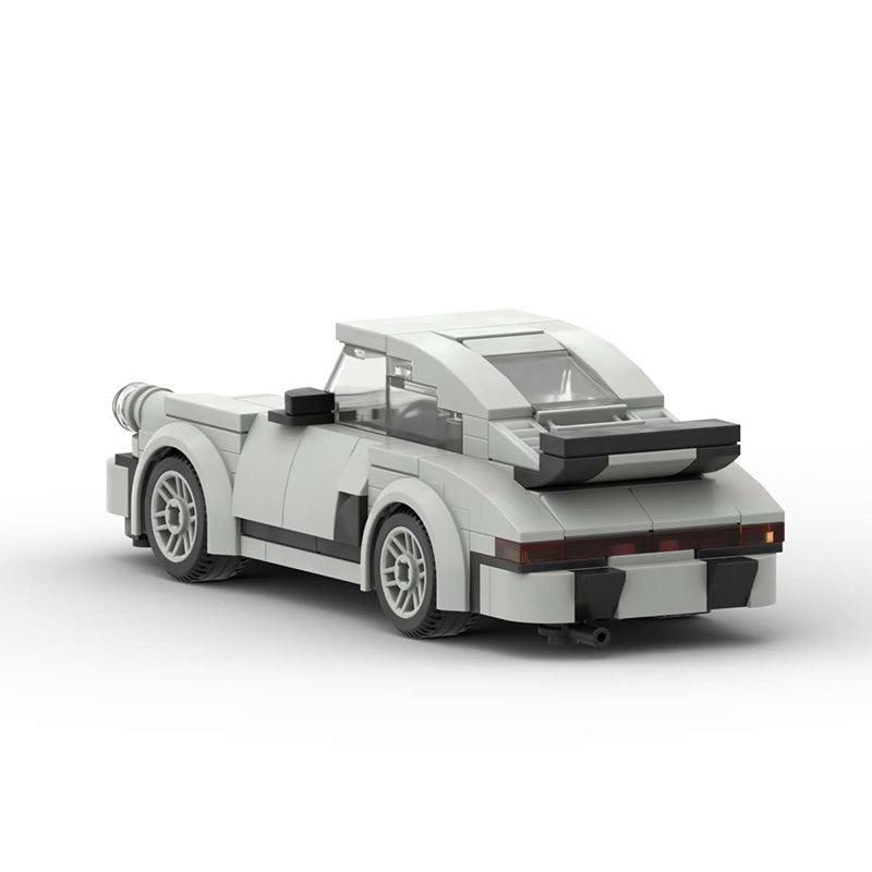 Car Assembly Model MOC for LEGO Porsche 911 - Light Grey DIY Small Particle Building Blocks