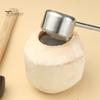 Stainless Steel Coconut Cutter Manual Opener/Rubber Hammer/Coconut Meat Grater, Thickened Hole Kitchen Gadget for Hard Shell Fruits Puncher, Anti-slip