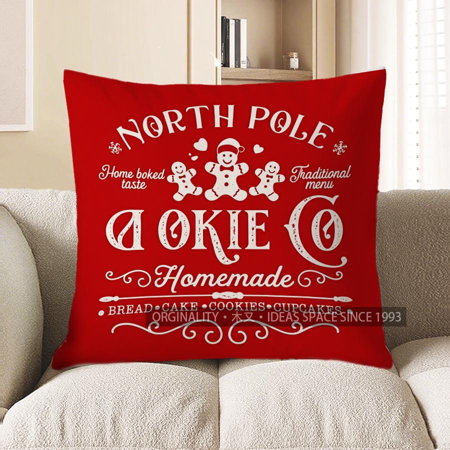 Home Decor Gingerbread Bakery Decorative Cushion Cover Pattern Cushion Cover Suitable For Sofa Bedroom Car Pillow Cover