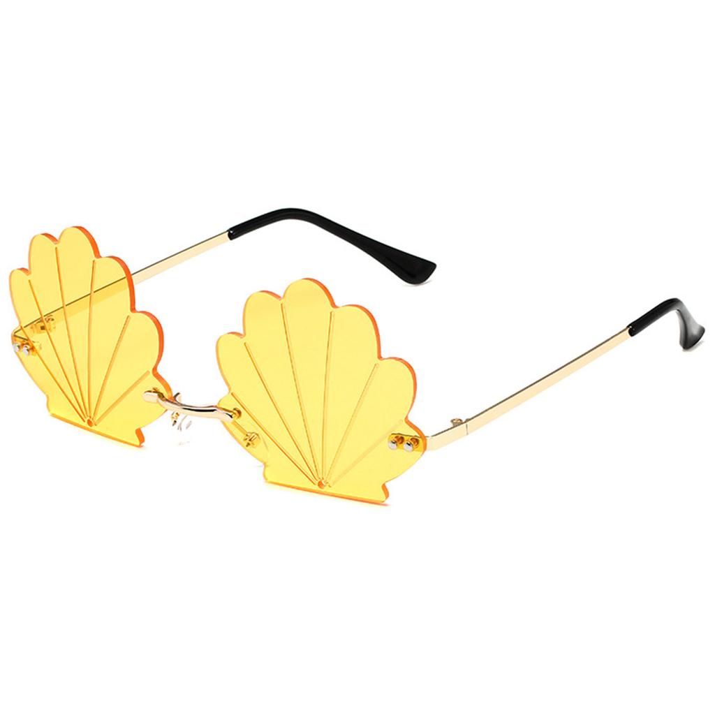 Popular Rimless Shell Sunglasses for Parties and Music Festivals with Bright Color Great for Fashionable Women Wear