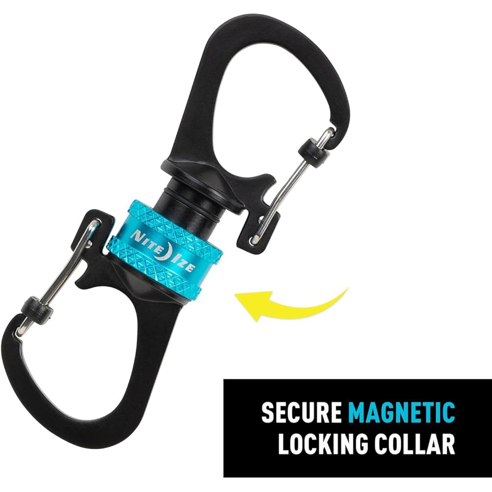 Nite Ize 360° Magnetic Slide Lock Carabiner Blue MSBL-03-R7 Durable Outdoor Accessory