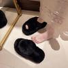 Mao Mao slippers women's new high-end outdoor wear versatile autumn and winter one-word thick-bottomed cotton slippers