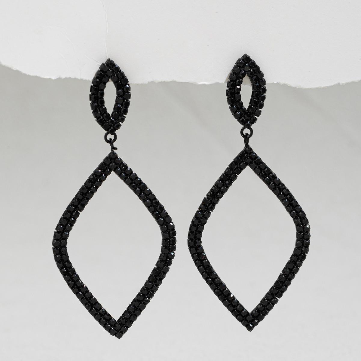 

Модные и персонализированные серьги с технологией алмазной инкрустации, популярные круглые большие серьги, свадебные серьги с геометрическими формами чёрный