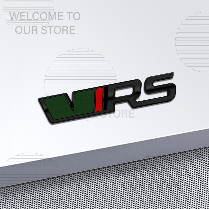 JBIW9 Car Decor Metal VRS Lettering Front Grille Emblem 3D Sticker For Skoda Octavia Kamiq Kodiaq Karoq Superb Fabia Rear Trunk Decals