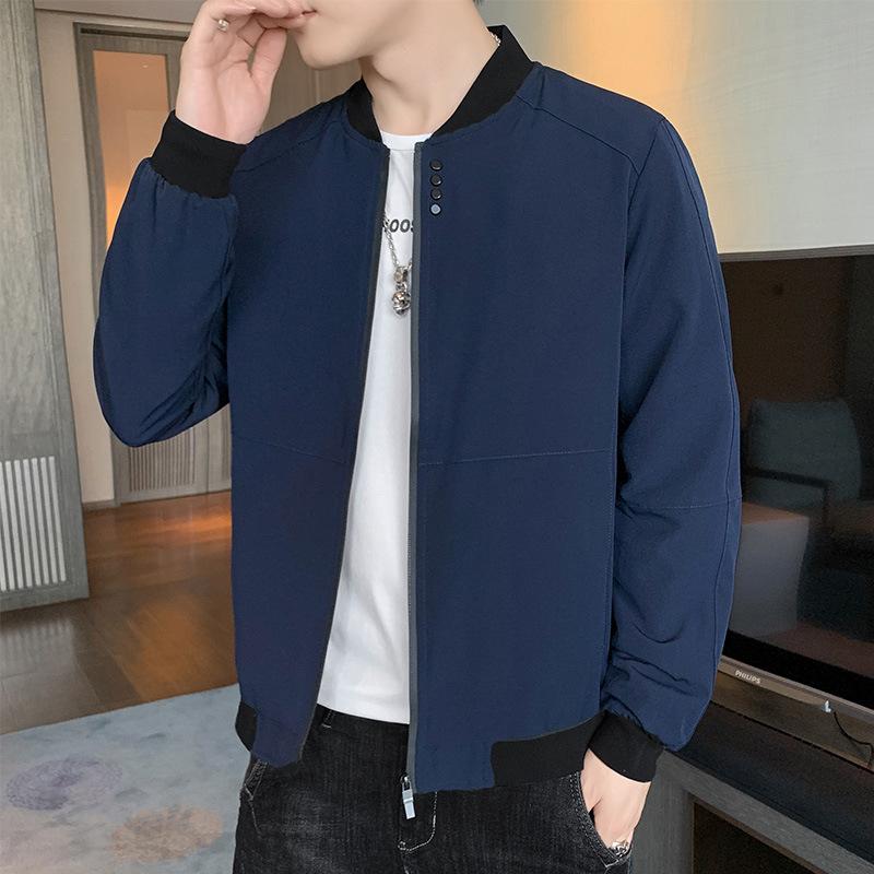 Spring and Autumn New High-end Thin Baseball Collar Jacket Fashion Casual Korean Trendy Men's Jacket