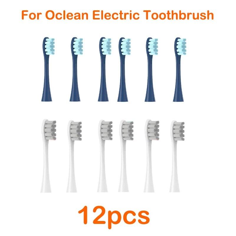 12pcs Replacement Tooth Brush Heads For All Oclean X/ X Pro/ Z1/ F1/ One/ Air 2 /se Sonic Soft Electric Toothbrush Cleaning