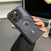 Luxusní magnetický stojánek Ring PU kožené pouzdro na telefon pro iPhone 16 15 14 13 12 Pro Max Magsafe Wireless Charging Dutý kryt loga