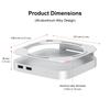 Qwiizlab 40Gbps Mac Mini Pro Stand Hub with USB4 NVMe SSD Enclosure Host 3 Audio PCIe Support Up To 8TB Thunderbolt Support M4/M4 USB-C USB-A 2.0