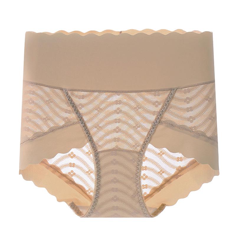 High-Waisted Red Lace Seamless Tummy Control Butt Lift Panties with Silk Gusset XXL коричневый