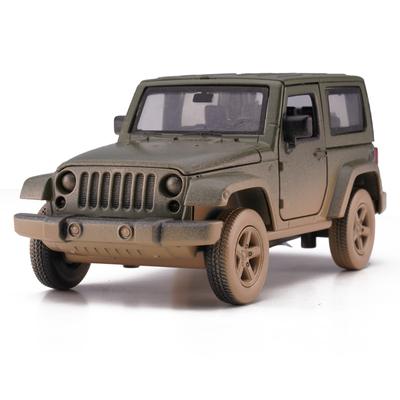 Modely aut v měřítku 1/32 Autíčka, Jeep Wrangler Terénní vozidlo Zablácená verze Slitinové autíčko se zvukem a světlem Hračka pro děti Hračky