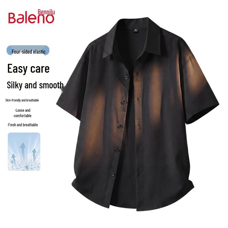 Baleno Men s Casual Short-Sleeve Lapel Shirt L