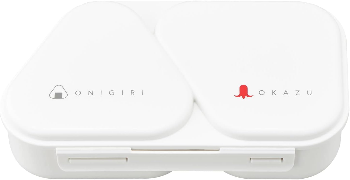OSK Onigiri Lunch Bento Made in Suitable for Onigirazu ball and Side Microwave Includes Easy to (OSK) Case, Box, White, 465ml, Japan, (rice белый