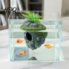 Décoration d'Aquarium Roche Flottante Ornement Mousse Réaliste avec Cachette Caverne pour Poisson Betta Abri pour Guppy Crevettes