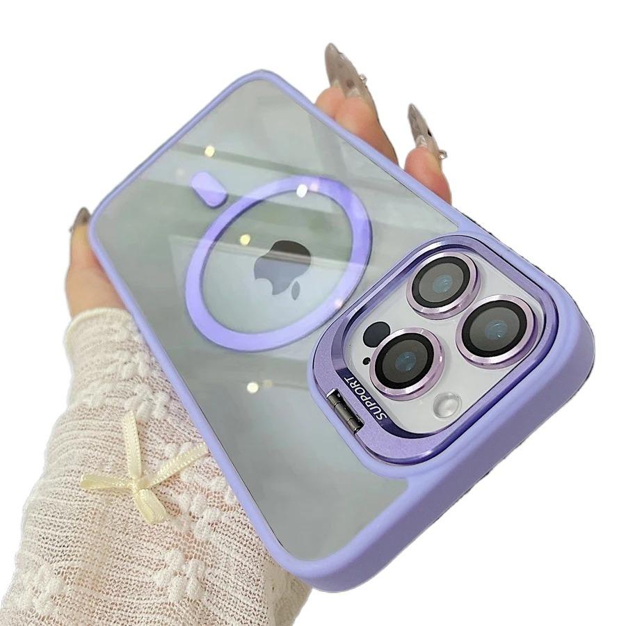 Magnetic Ring Stand Case For Magsafe For For Iphone 17 16 15 14 Plus 13 12 Pro Max Wireless Charge Case With Lens Protector