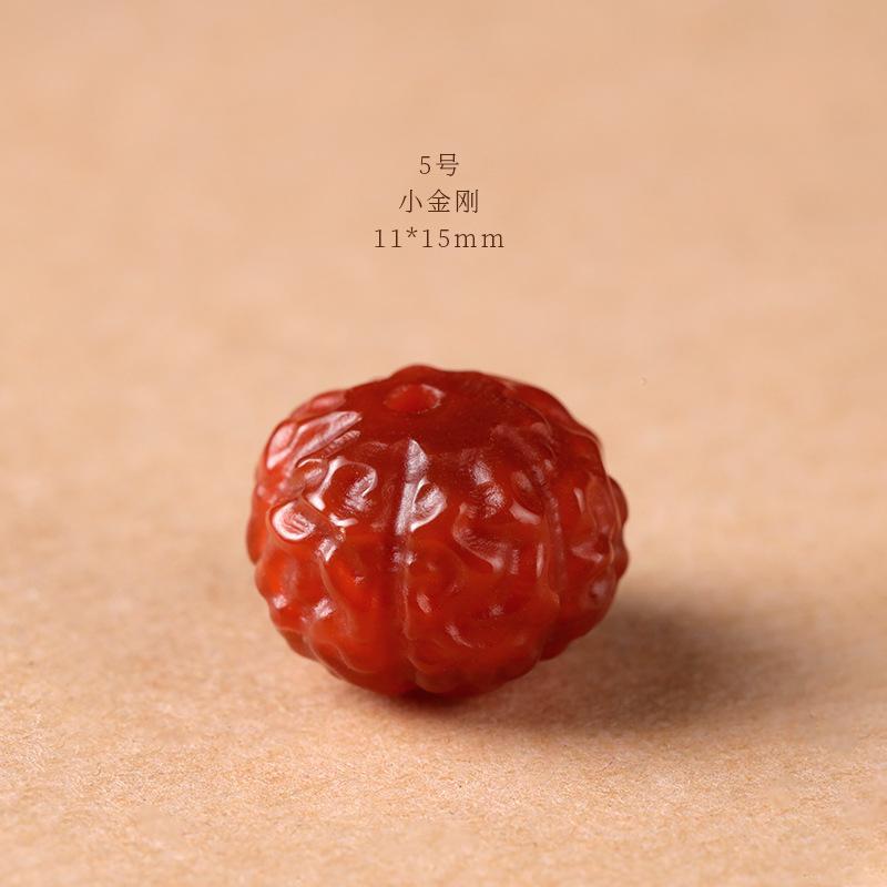 Southern Red Agate Carving Accessories, Six-character Mantra Barrel Beads, Irregular-shaped Beads, Abacus Separator Pieces, Walnut Beads,