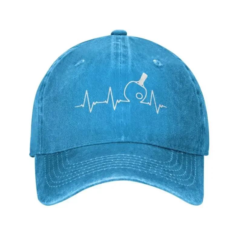 Punk Unisex Cotton Table Tennis Heartbeat Baseball Cap Adult Ping Pong Adjustable Dad Hat for Unisex Women Outdoor