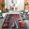 Fire Truck Themed Polyester Carpet Chair Mat,Crystal Velvet Soft Living Room Rug,Washable Outdoor Patio Kitchen Bedroom Floor Mat
