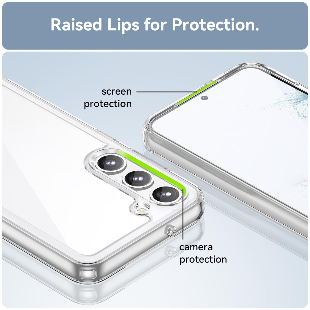 For Samsung Galaxy S23+ Case TPU+Acrylic Protective Phone Cover (Big Rear Lens Hole)