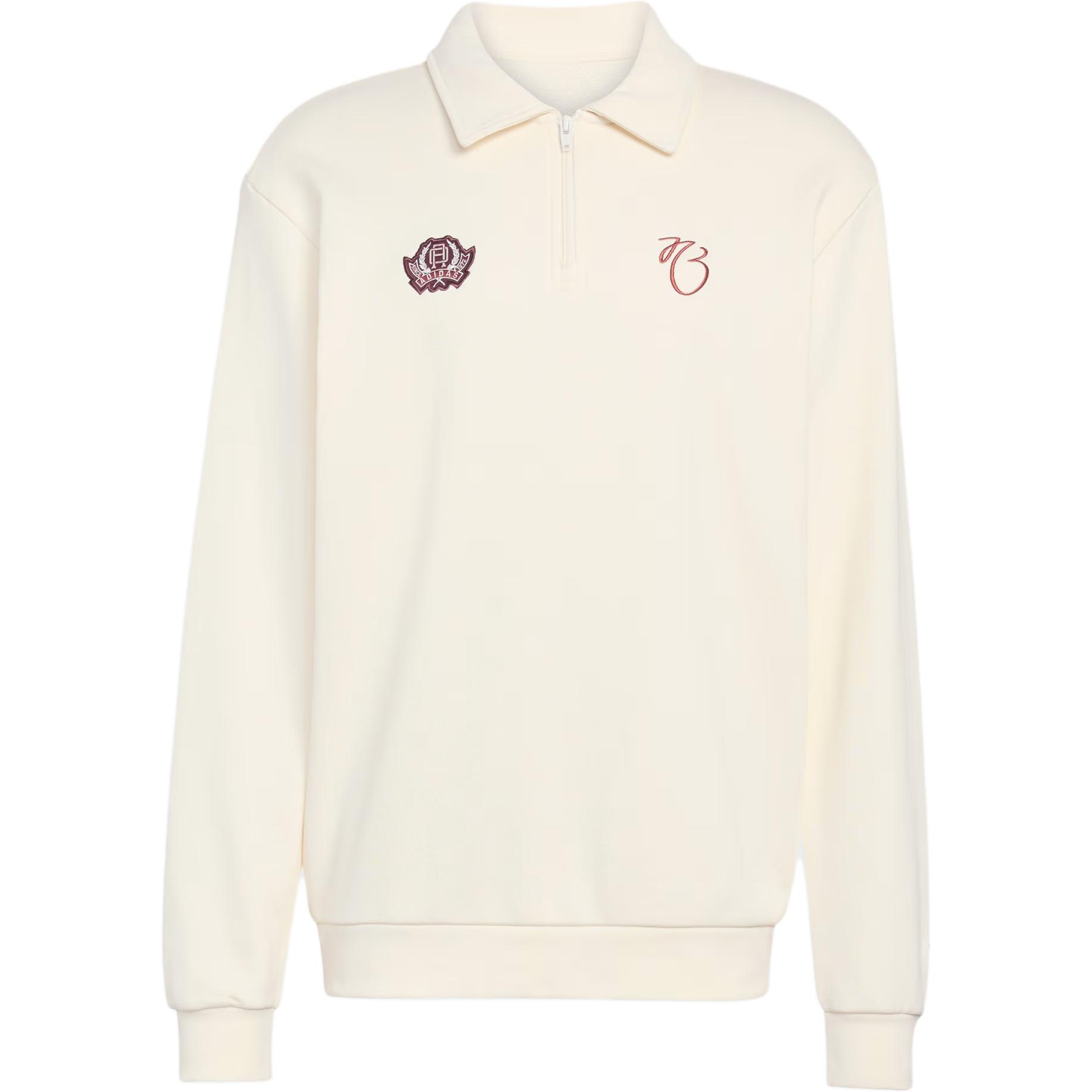 adidas Originals Half Zip Polo Sweatshirt Wonder White KD6496 S