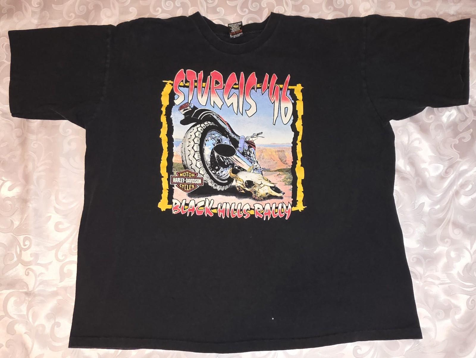 VTG 90s Sturgis Harley Davidson Single-Stitch Tshirt 2XL XXL Biker Motorcycle Unisex T-Shirt XL