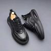 Men's Luxury Cowhide Dad Shoes with Thick Sole - Autumn/Winter Fashion Sports Sneakers