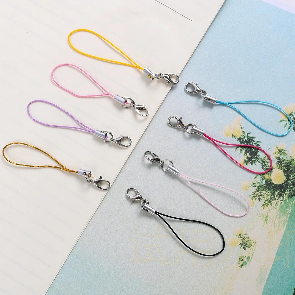 50pcs Colorful Lobster Tail Lanyard Cell Phone Strap Keychain Rope DIY Pendant Charms Accessories Jewelry Findings