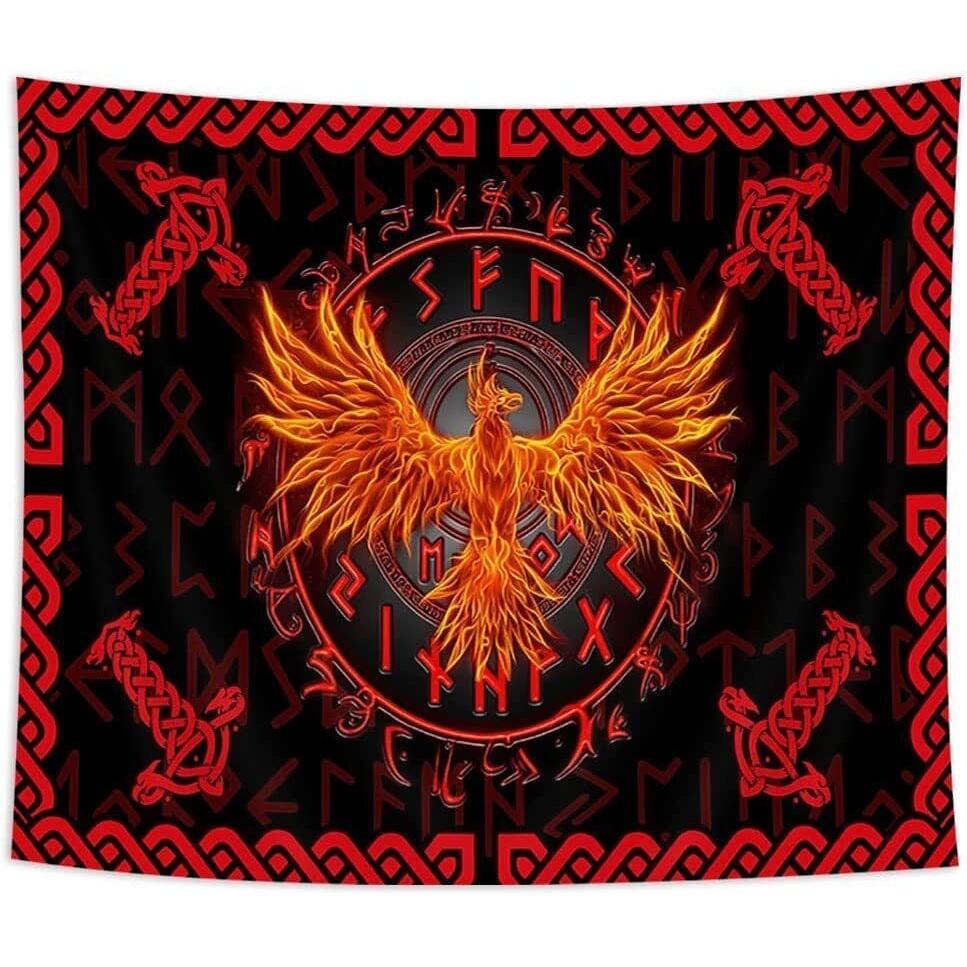 Viking phoenix wall tapestry 75x100