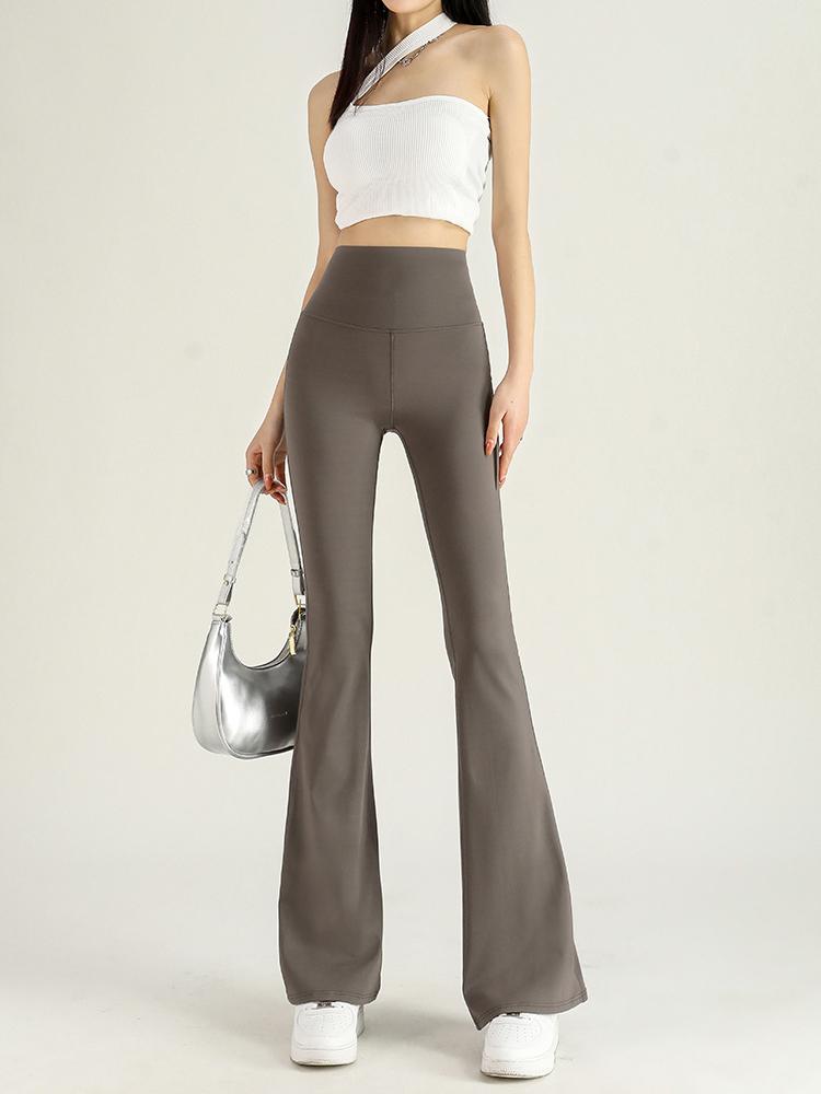 

Черные брюки-клеш с изображением акулы, женские осенние облегающие леггинсы с высокой талией, повседневные корейские брюки, женские широкие брюки L серый