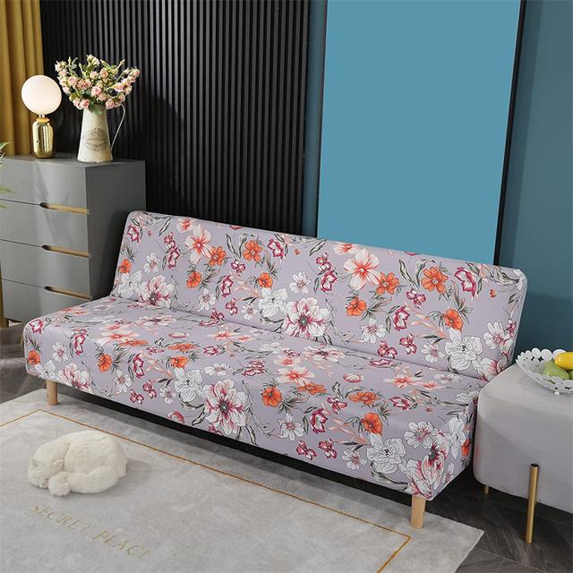 Bohemia Sofa Bed Cover Elastic Spandex Sofa Covers Without Armrest Couch Slipcovers Non Slip Armless Sofa Bed Protector Case