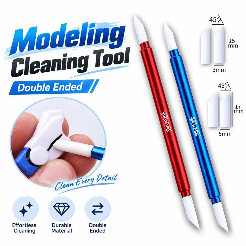 Double Ended Modeling Cleaning Tool Metal Handle Panel Line Cleaning Stick Hobby Craft Supplies