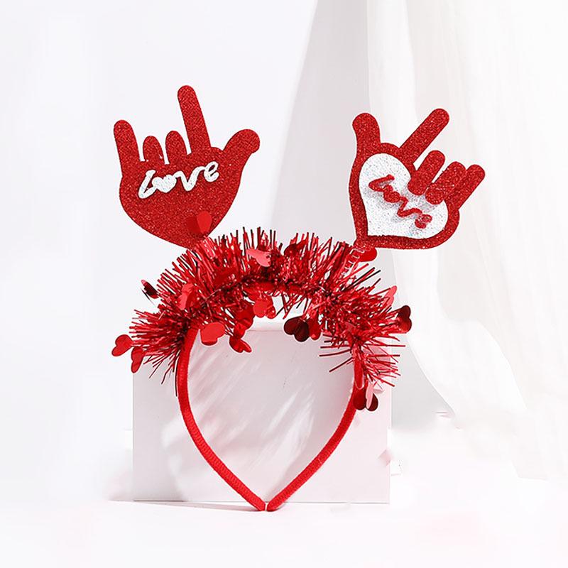 Valentine's Day Red Heart Headband Hair Clip - Wedding & Party Photo Prop
