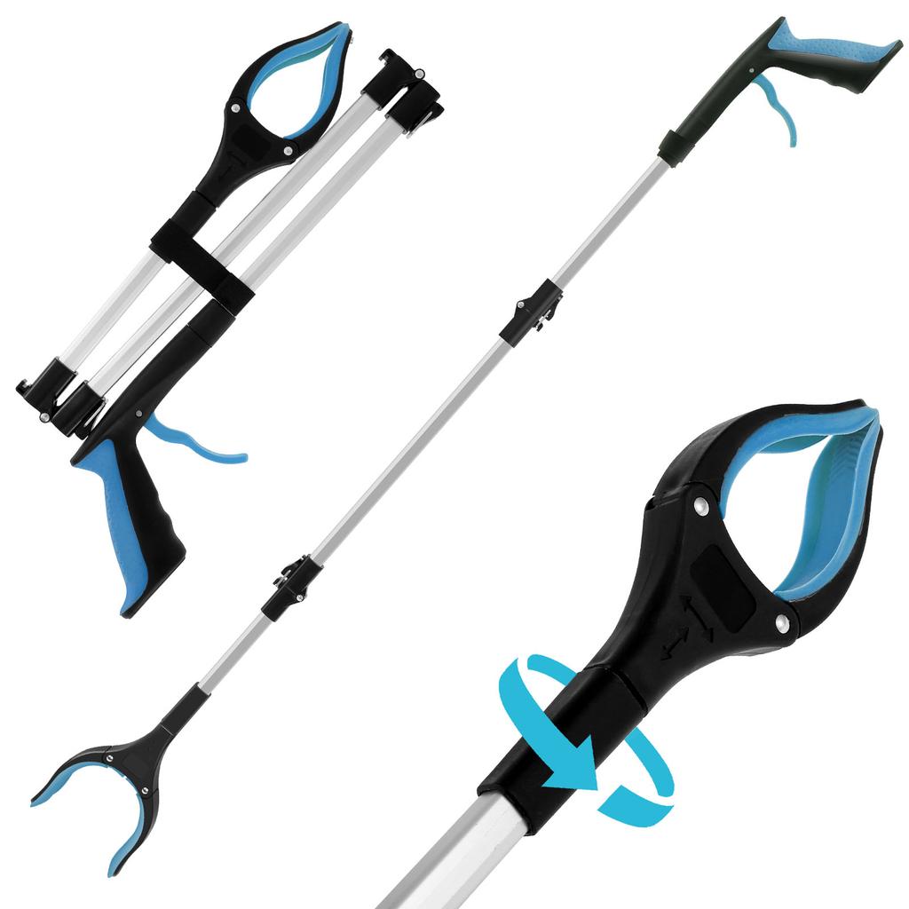 Foldable Litter Reachers with Non-Slip Jaws Pickers Pick Up Tools 43in Gripper Extender Grabber Picker for Elderly Outdoor New