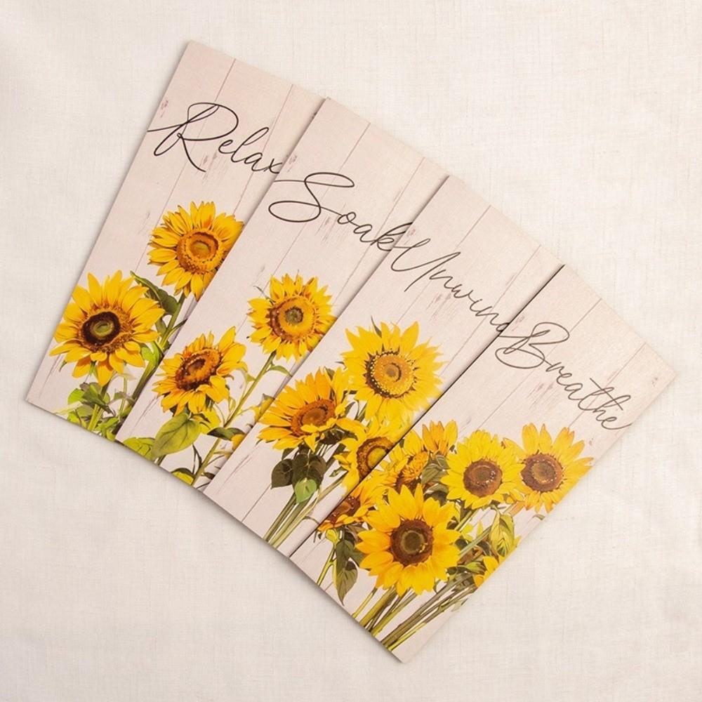 Handmade Wooden Floral Artwork Modern Wall Decor Plate Sunflower Hanging Sign  Home Office Decor