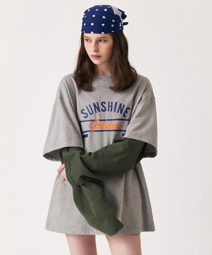 GOLDEN SUNSHINE Layered Stripe Long Sleeve_Melange