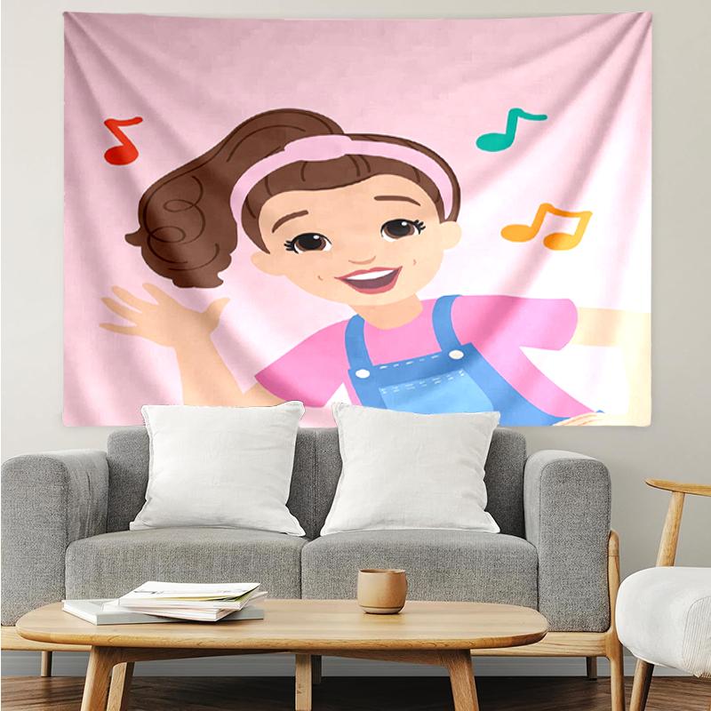 Ms.-Rachel Print Tapestry, Backdrop, Easy Setup, Ideal for Bedroom, Office & Living Room, with Aesthetic Wall Hanging Decor.