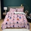 Simple And Fresh Three-Piece Cartoon Sail Kit Quilt Cover Bedding Tide